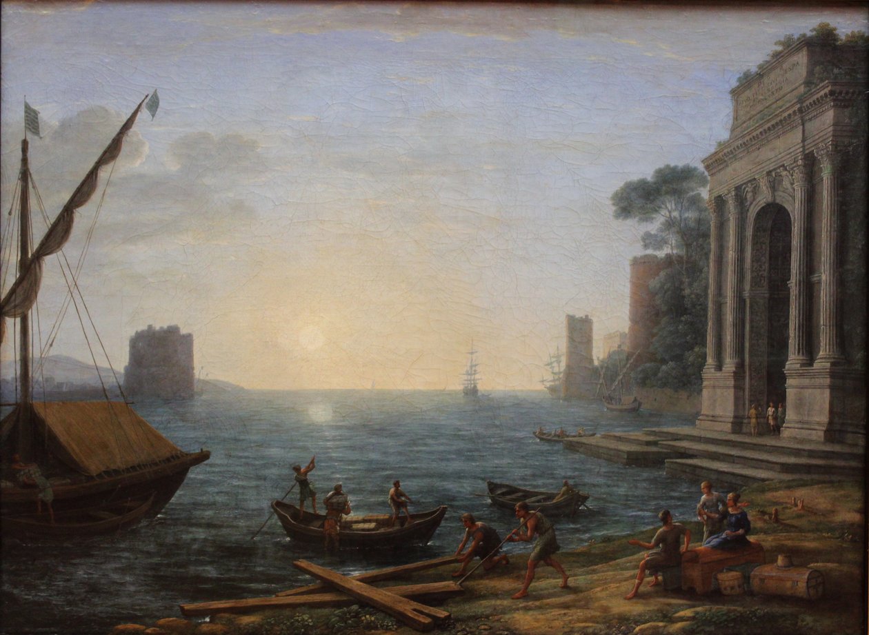 Un puerto marítimo al amanecer de Claude Lorrain