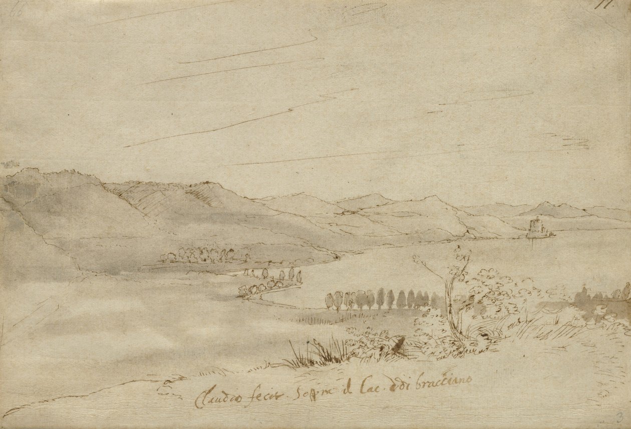 Vista del Lago Bracciano, c.1638-39 de Claude Lorrain