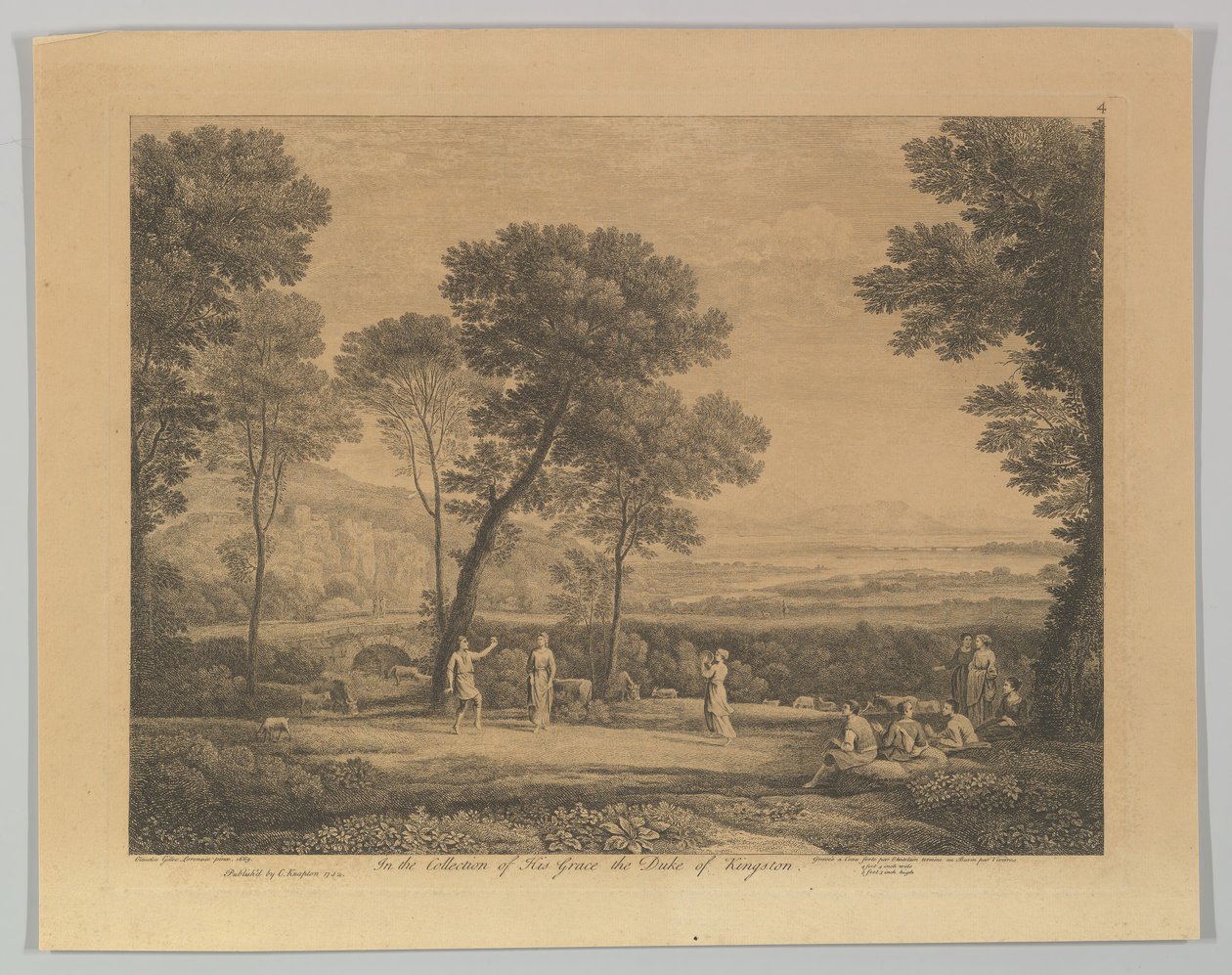 Baile Bajo los Árboles Paisaje con Baile Rural, 1742 de Claude Lorrain
