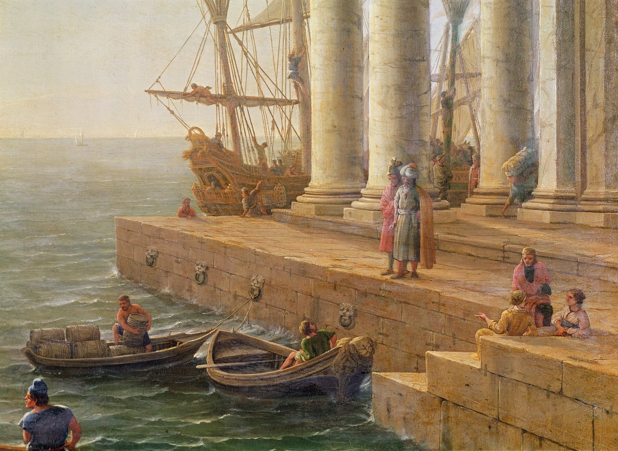 Escena del puerto, detalle de 