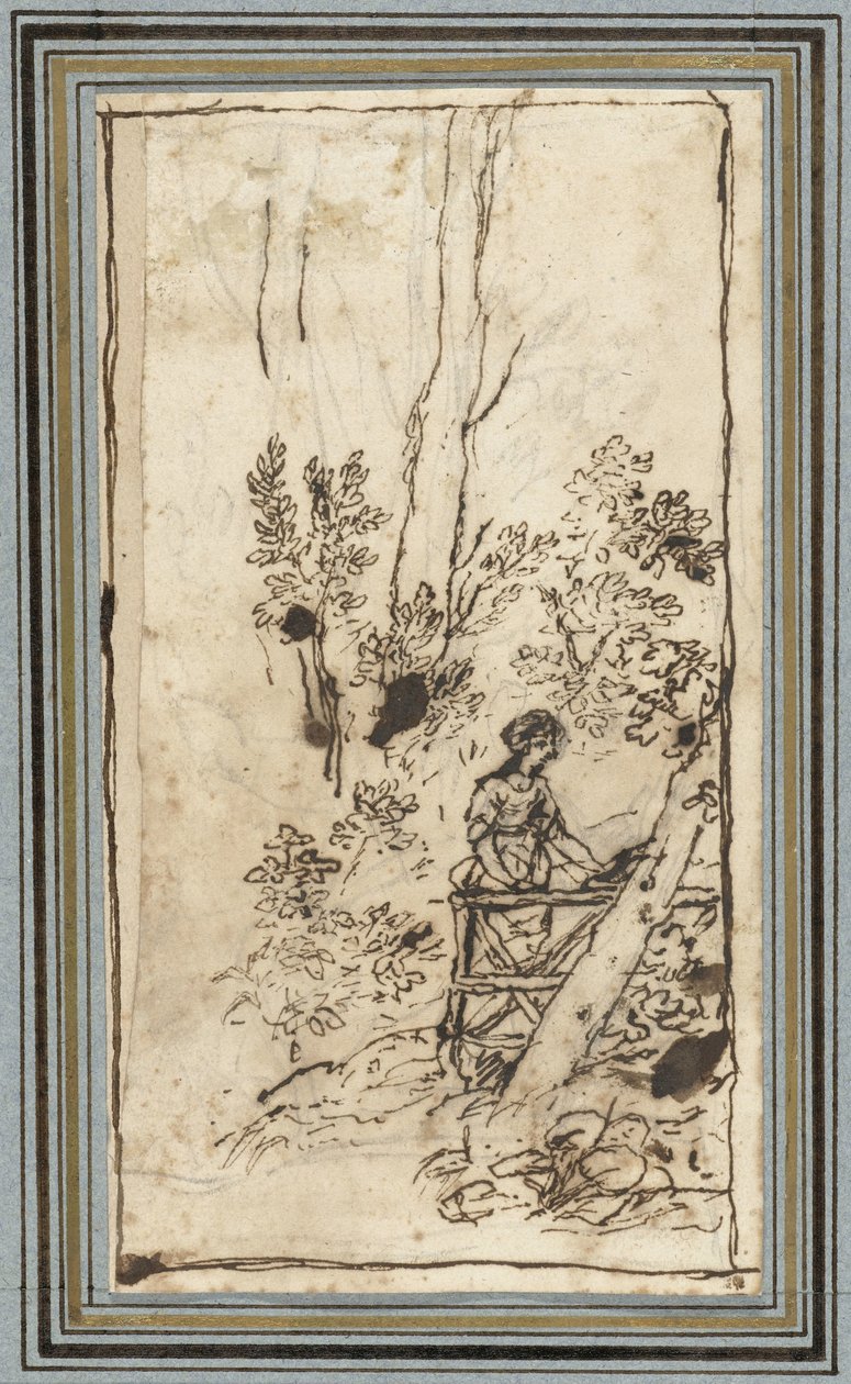 Mujer joven junto a una valla en un bosque
Estudios de animales del Álbum de Animales. (título de la serie) de Claude Lorrain