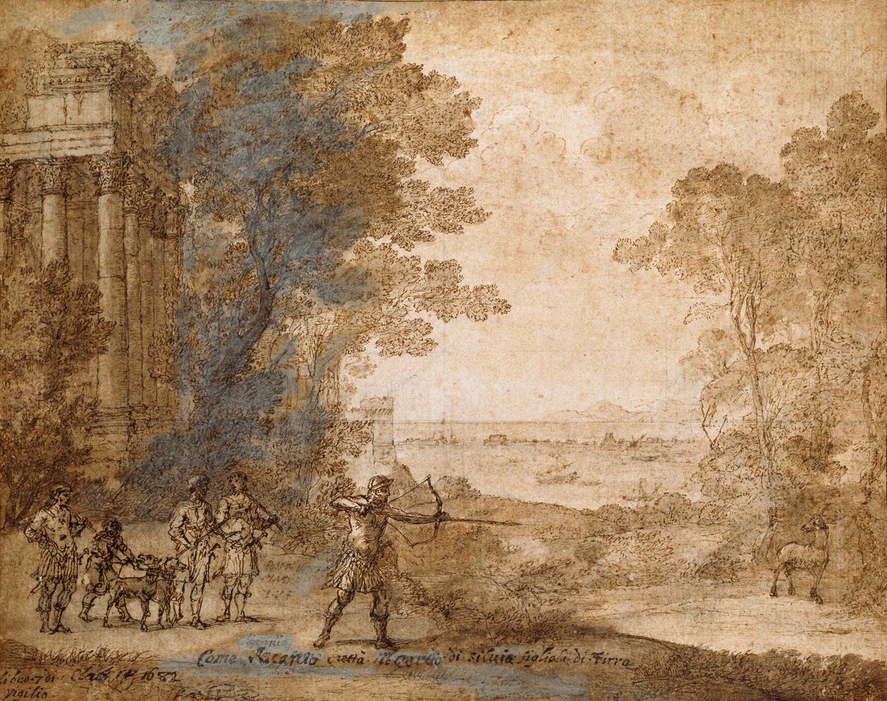 Paisaje con Ascanio disparando al ciervo de Silvia de Claude Lorrain
