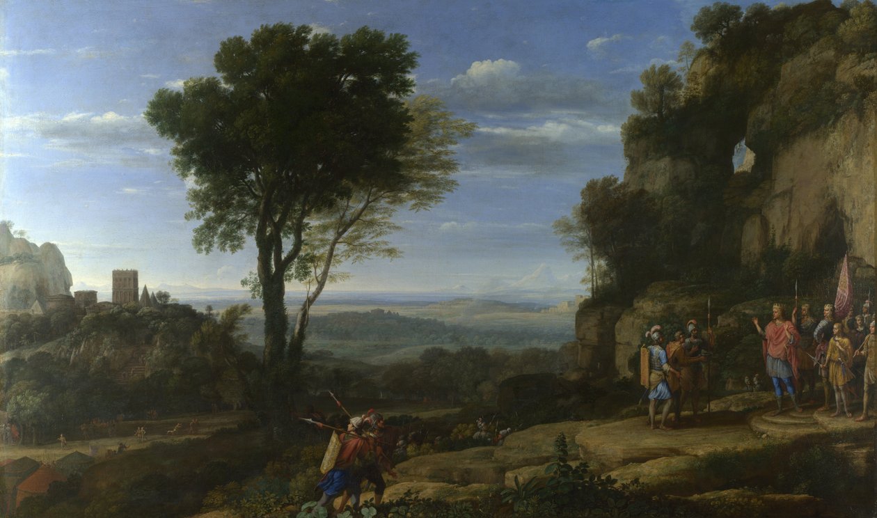 Paisaje con David en la Cueva de Adulam, 1658 de Claude Lorrain