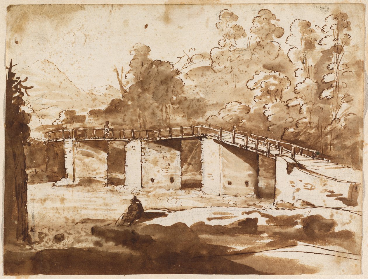 Paisaje con un puente de Claude Lorrain