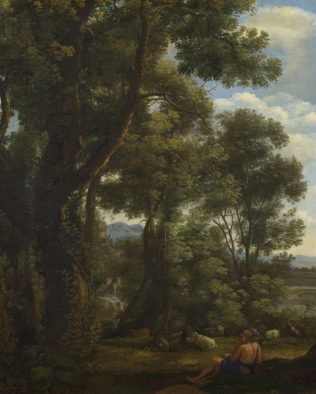 Paisaje con un cabrero y unas cabras  de Claude Lorrain