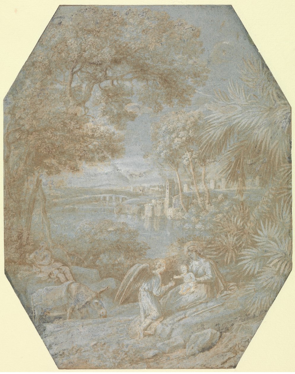 Paisaje con el descanso en la huida a Egipto, 1645 de Claude Lorrain