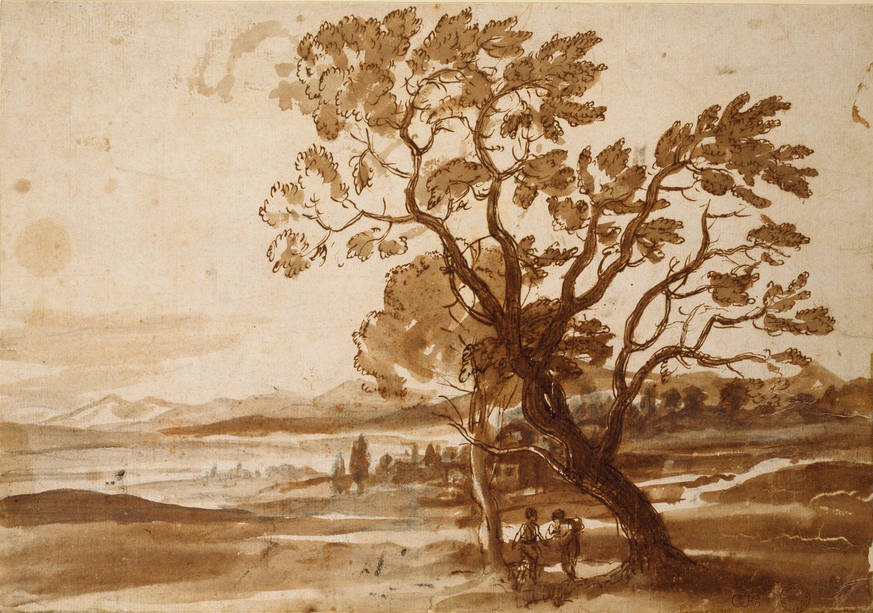 Paisaje con dos Árboles, c. 1638 de Claude Lorrain