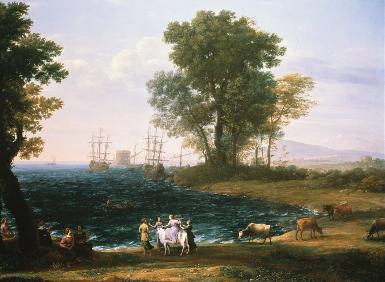 Violación de Europa de Claude Lorrain