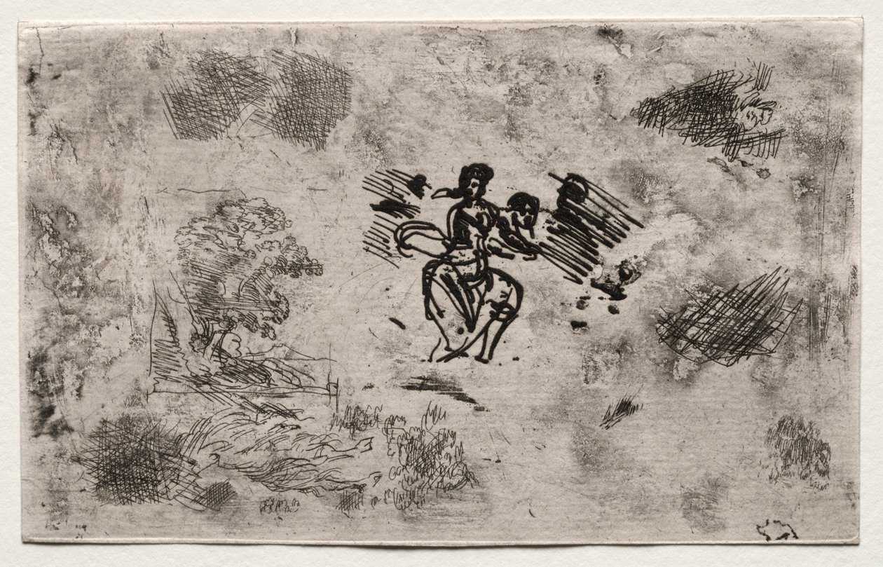 Estudio de una mujer sentada y otros bocetos de Claude Lorrain