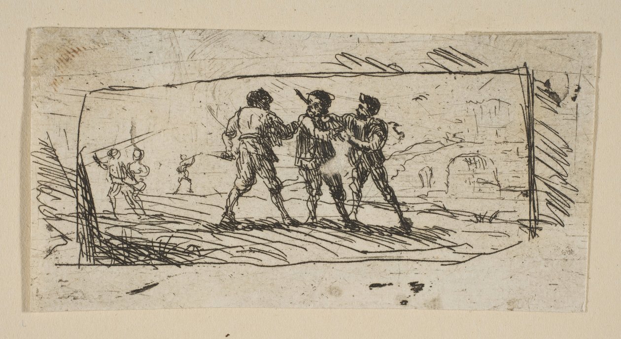 Estudio con Bandidos Sección Inferior, ca. 1633 de Claude Lorrain