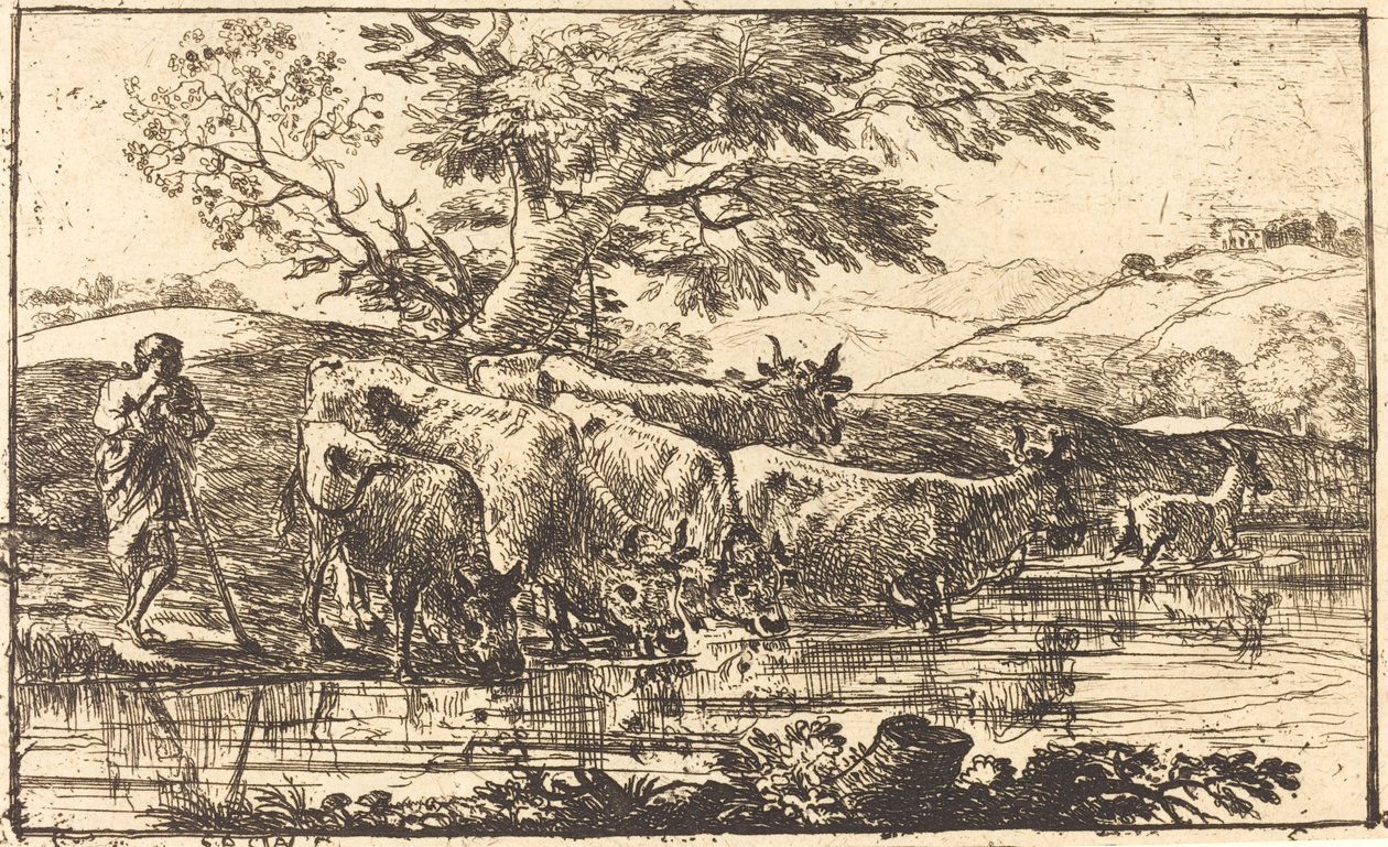 El rebaño en el abrevadero de Claude Lorrain