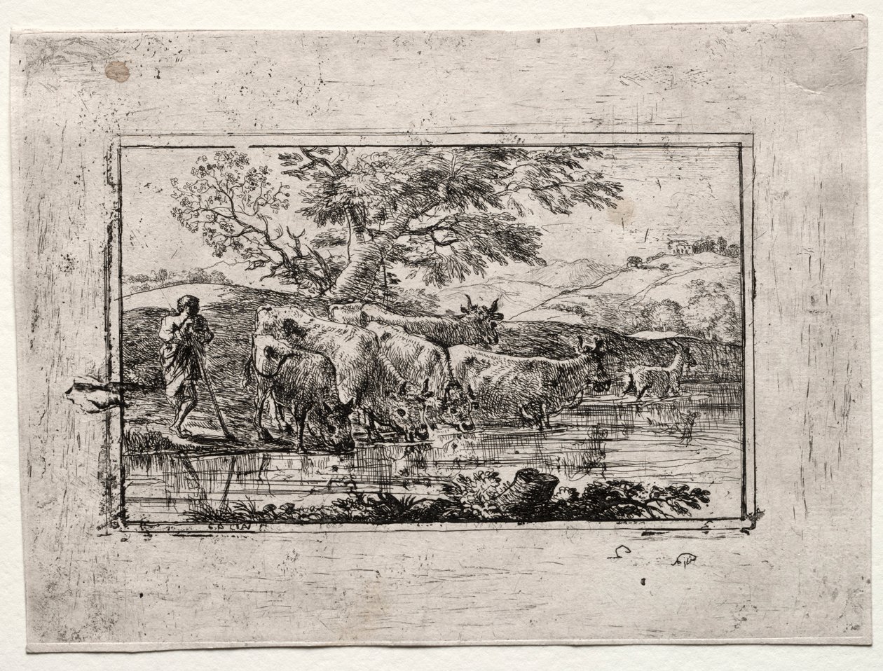 El rebaño en el abrevadero, 1635 de Claude Lorrain