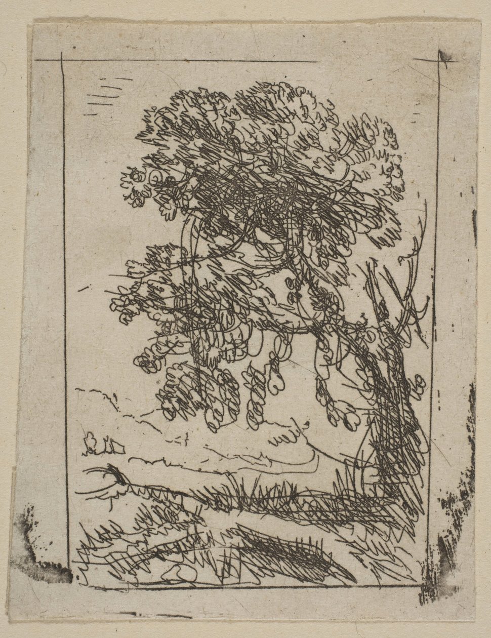 Los dos paisajes, árbol izquierdo, ca. 1630 de Claude Lorrain