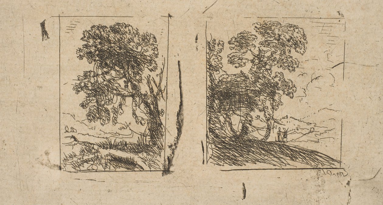 Los dos paisajes, ca. 1630 de Claude Lorrain