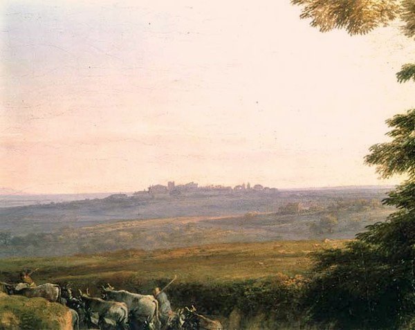 Paisaje con pastores de vacas (detalle) de Claude Lorrain