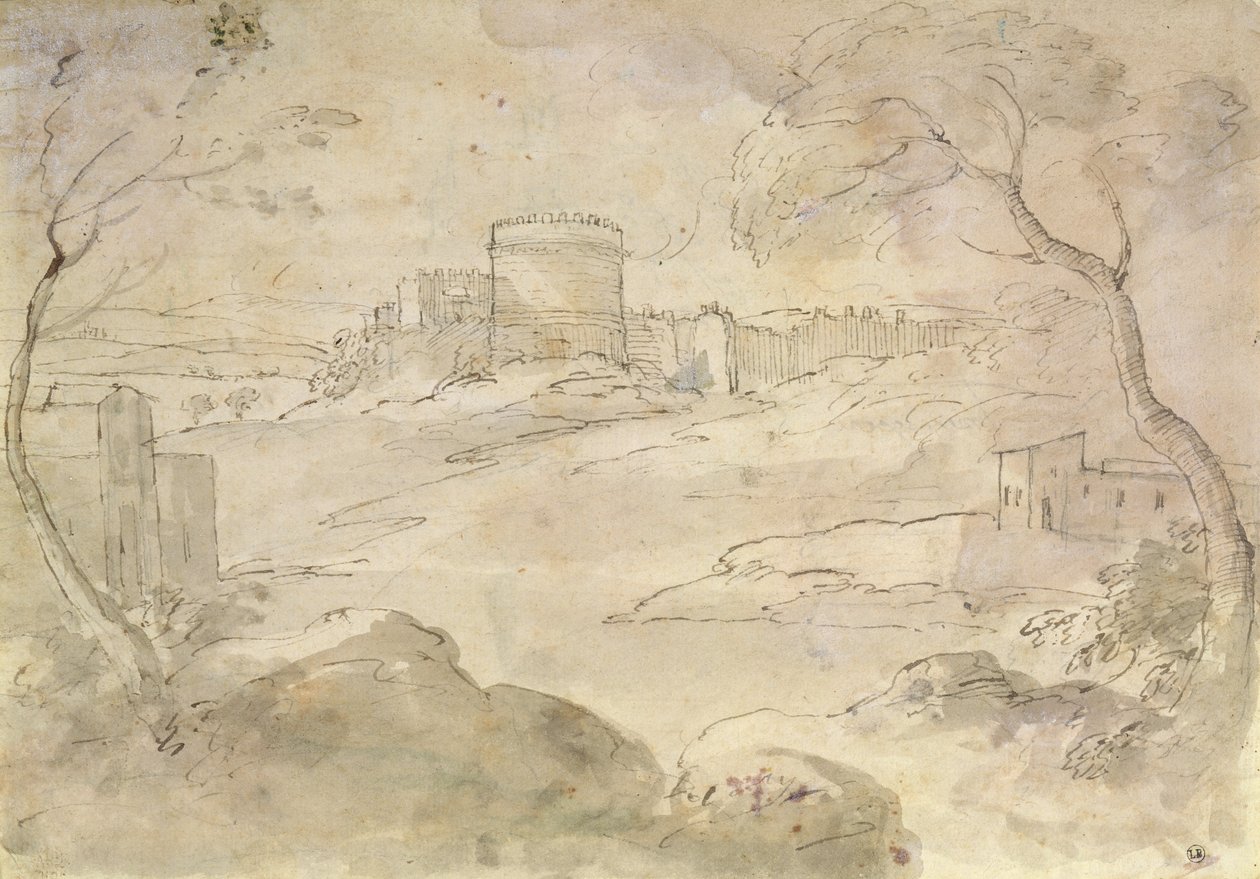 Paisaje con una ciudad fortificada de Claude Lorrain