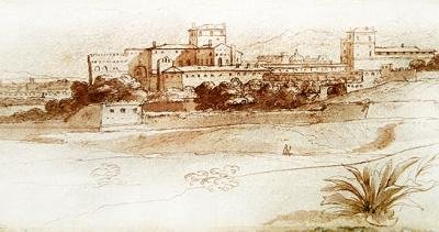 Vista de un pequeño pueblo italiano, c.1630 de Claude Lorrain