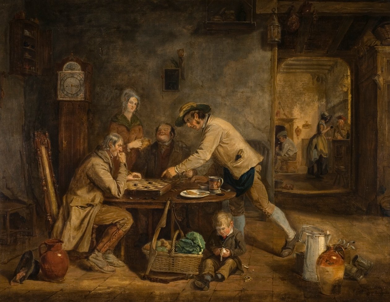 Los Jugadores de Damas, 1844 de Claude Lorraine R.W Nursey