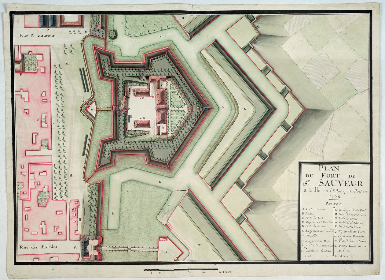 Fuerte de Saint-Sauveur, Lille, en 1728, de 