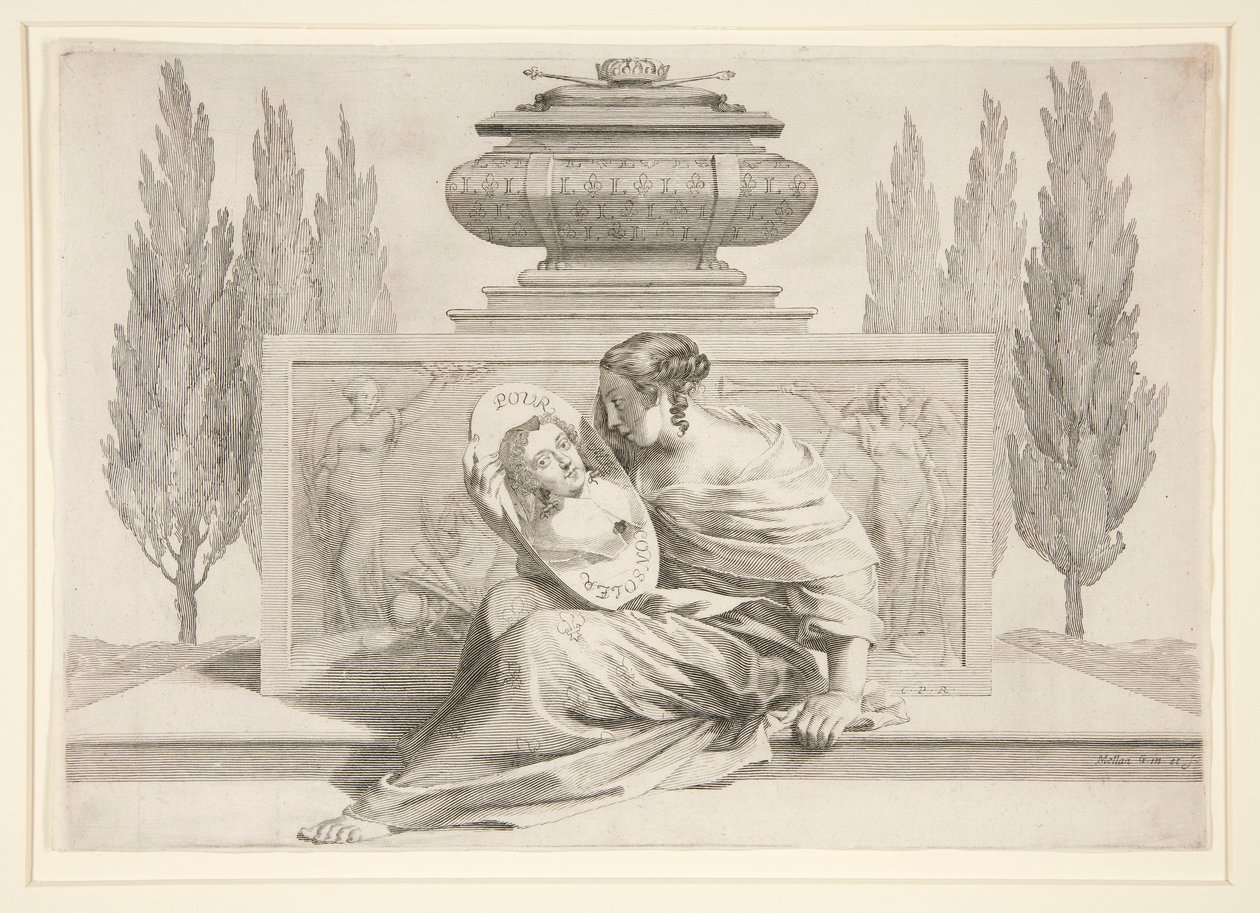 Alegoría de la Muerte de la Reina (Ana de Austria) de Claude Mellan