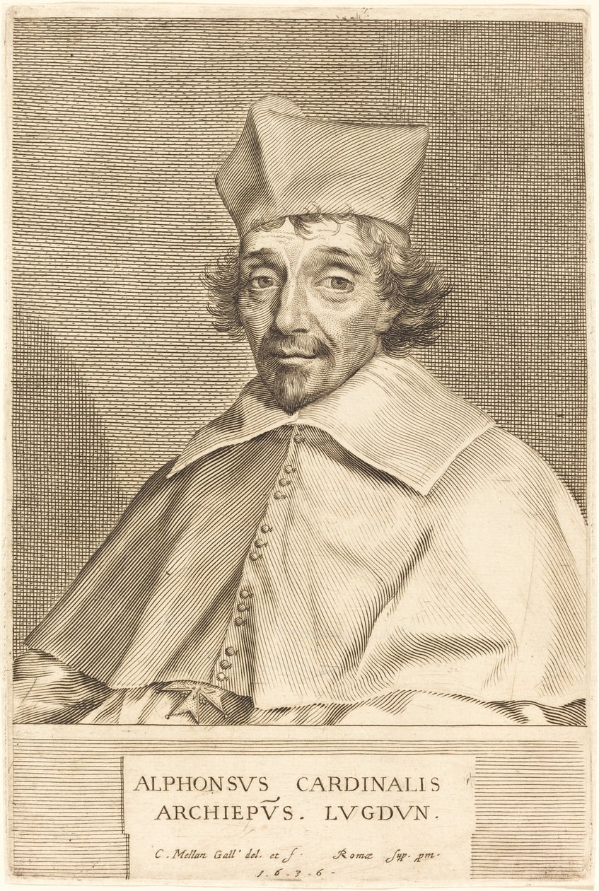Alphonse du Plessis Richelieu, cardenal de Lyon de Claude Mellan
