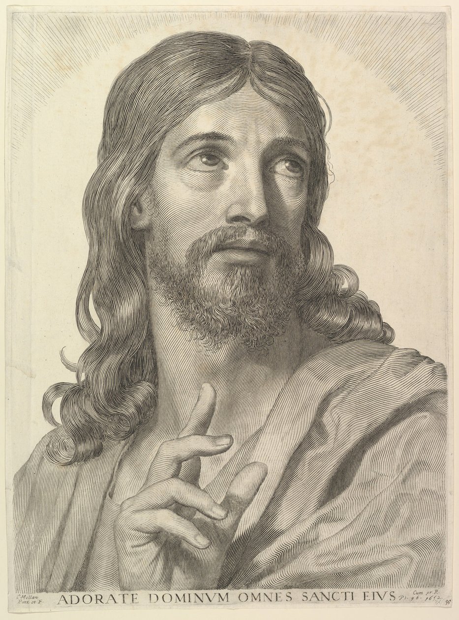 Busto de Cristo adulto, 1652 de Claude Mellan