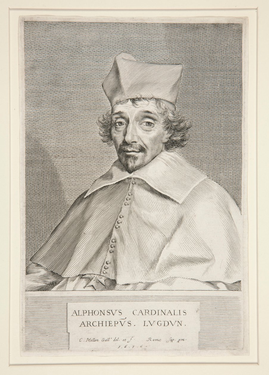 Cardenal Alphonse de Plessis de Richelieu (hermano del famoso Cardenal) de Claude Mellan