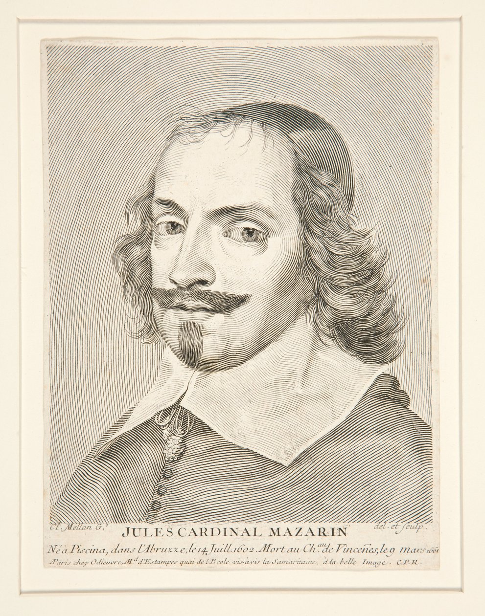 Cardenal Jules Mazarin (1602-1661) de Claude Mellan