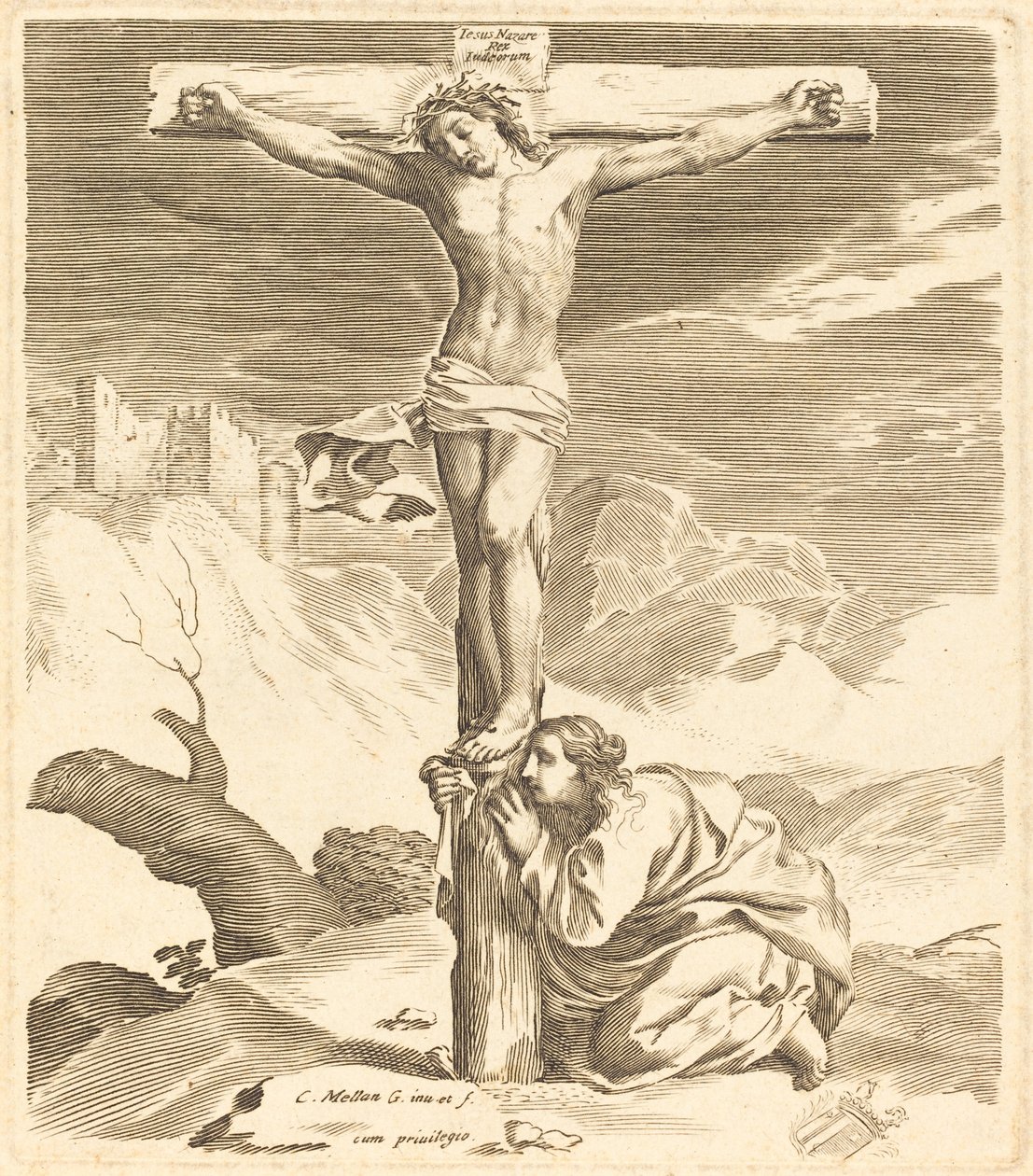 Cristo en la cruz de Claude Mellan