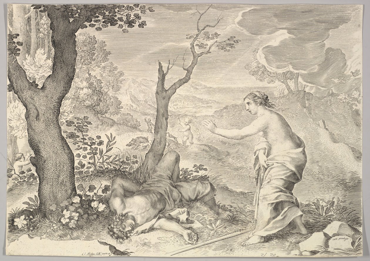 Muerte de Adonis de Claude Mellan