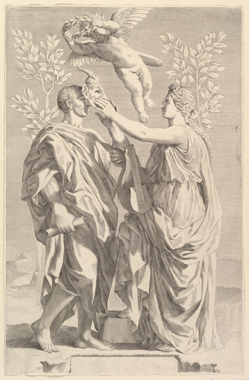 Frontispicio: Horacio, Quinti Horatii Flacci Opera, 1642 de Claude Mellan