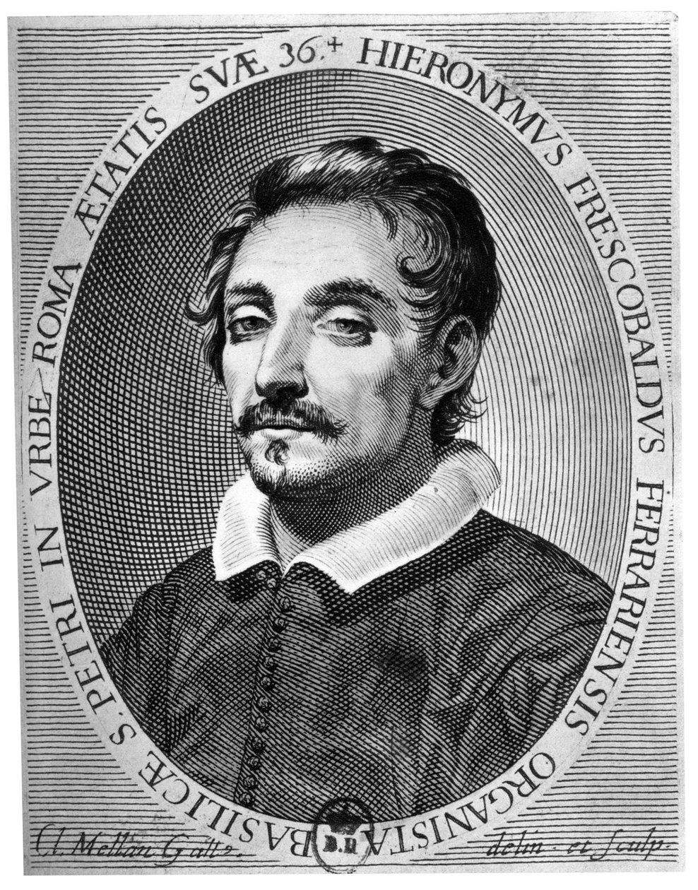 Girolamo Frescobaldi 1583 - 1643, músico de Ferrara de Claude Mellan