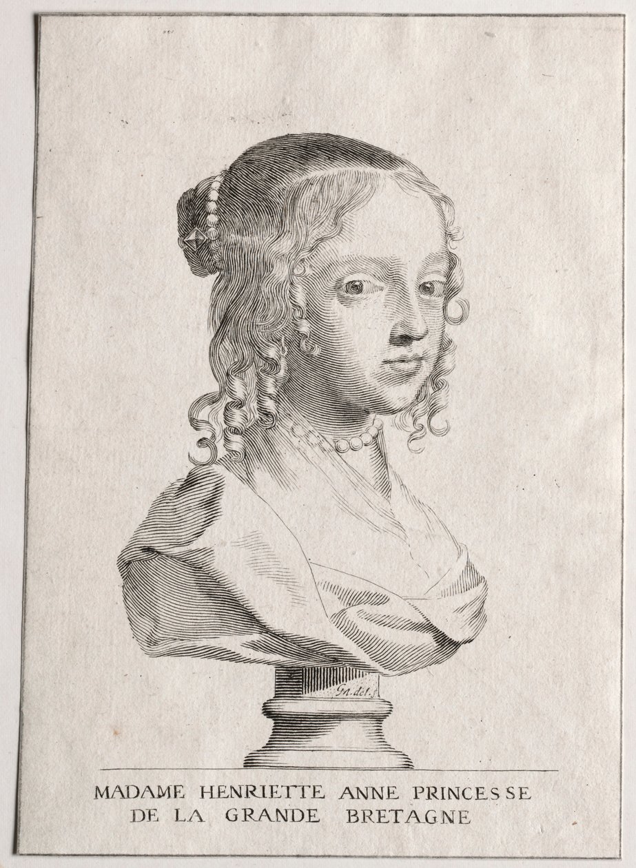 Henriette-Marie de Inglaterra, duquesa de Orleans de Claude Mellan