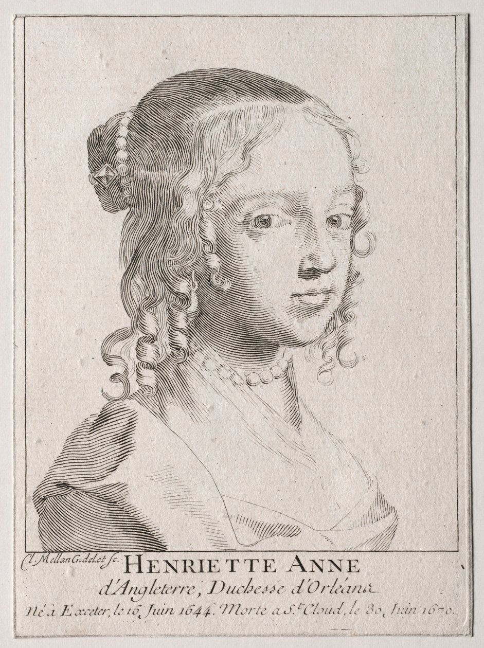 Henriette-Marie de Inglaterra, duquesa de Orleans de Claude Mellan