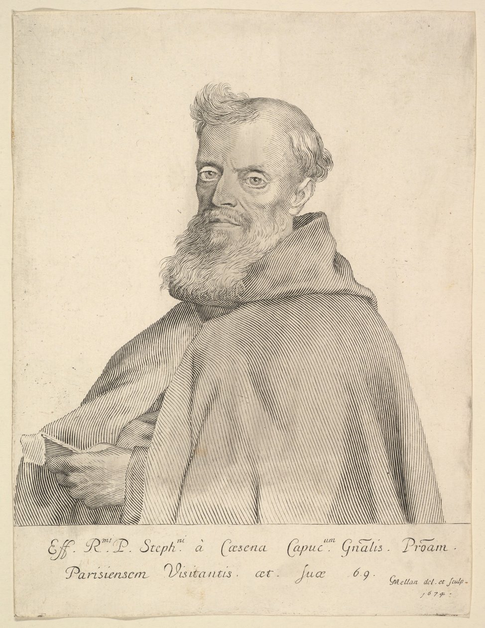 Le Père Étienne de Cesena, 1674 de Claude Mellan