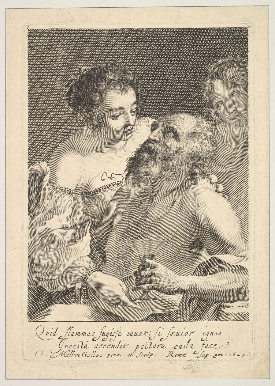 Lot y sus hijas, 1629 de Claude Mellan