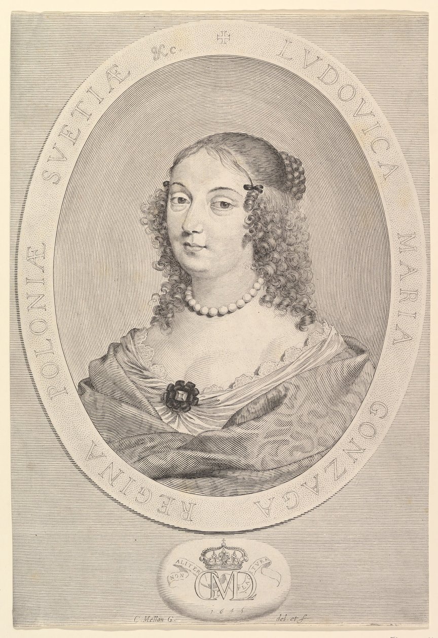Ludovica María Gonzaga, Reina de Polonia de Claude Mellan