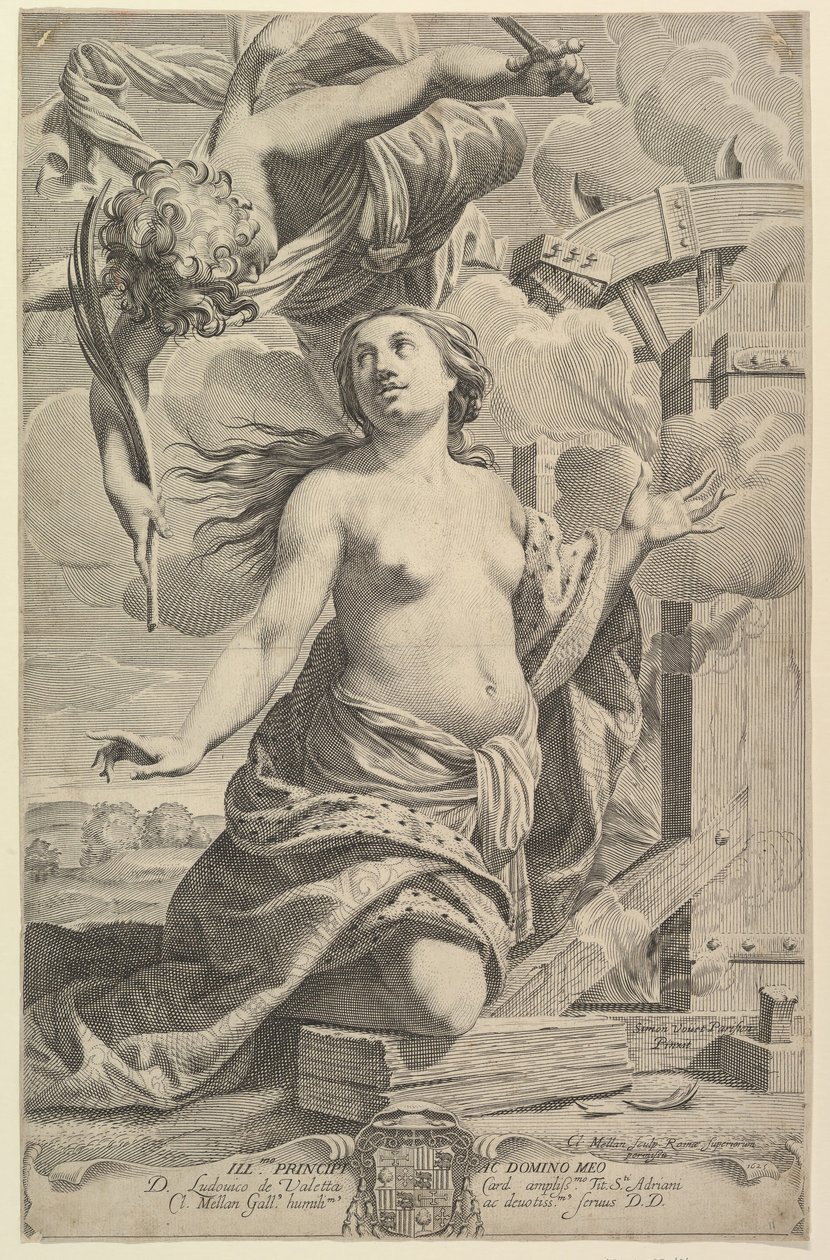 Martirio de Santa Catalina, 1625 de Claude Mellan