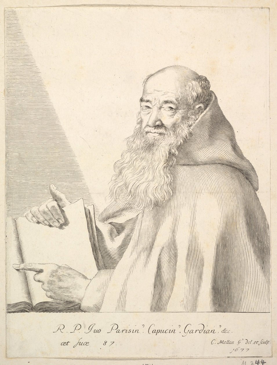 Retrato de Le Père Yves, 1677 de Claude Mellan