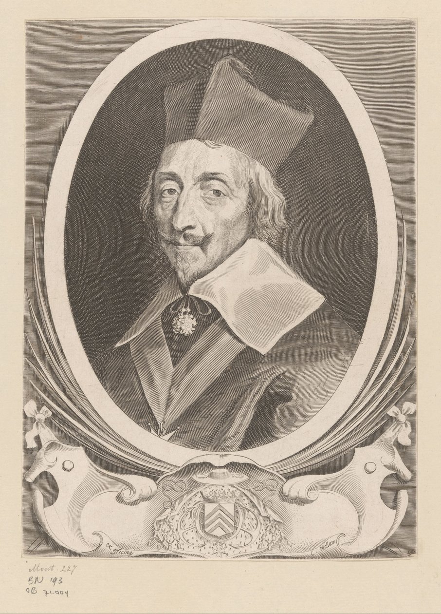 Retrato de Armand-Jean du Plessis, cardenal de Richelieu de Claude Mellan