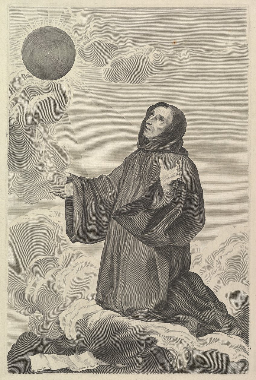 San Benito en éxtasis de Claude Mellan