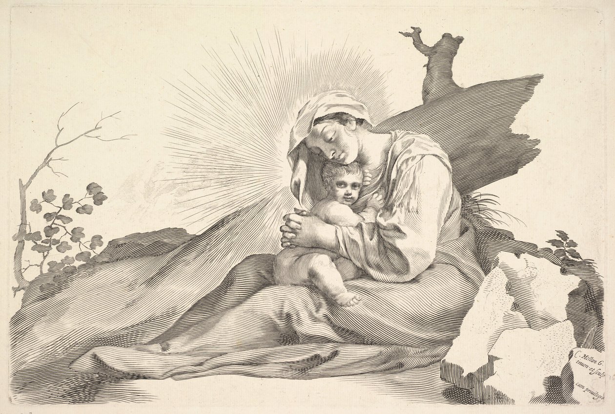 Virgen y Niño de Claude Mellan