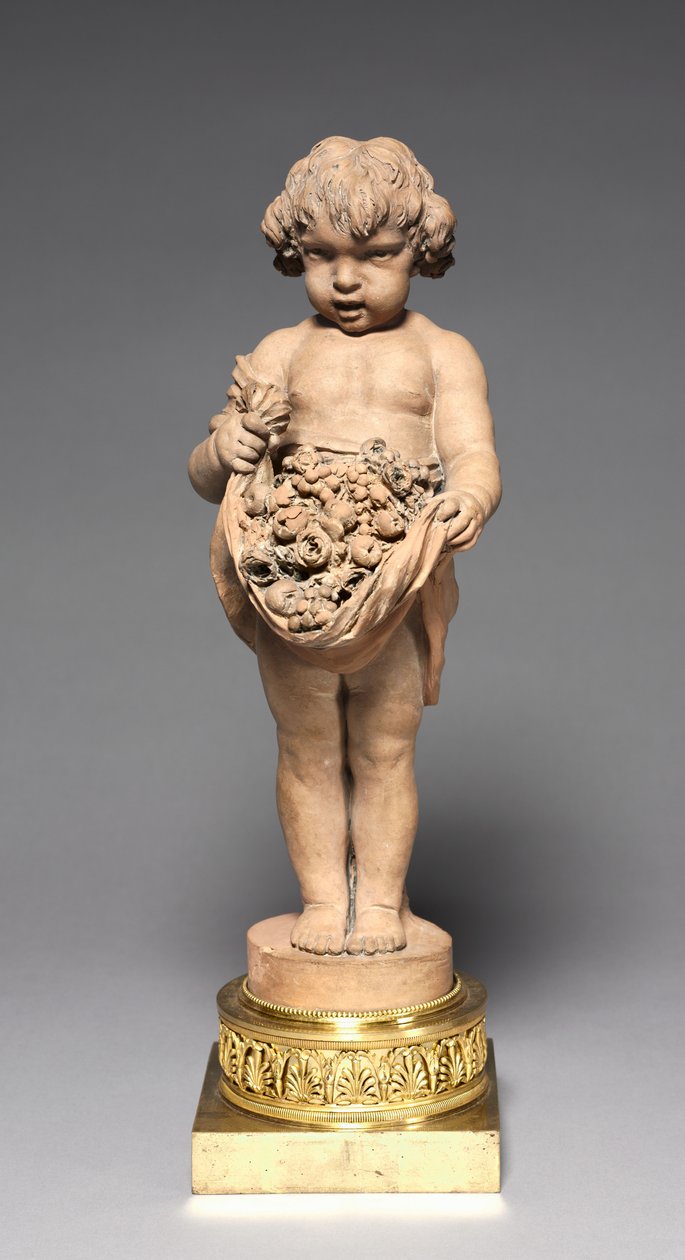 Niño llevando frutas y flores, finales del siglo XVIII - principios del XIX de Claude Michel Clodion