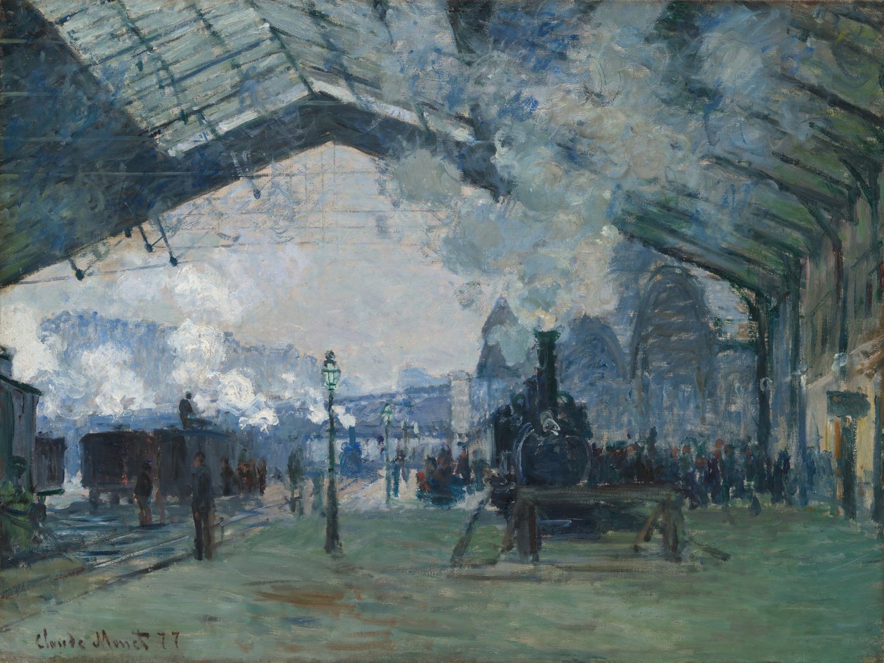 Llegada del Tren de Normandía, Gare Saint-Lazare, 1877 de Claude Monet
