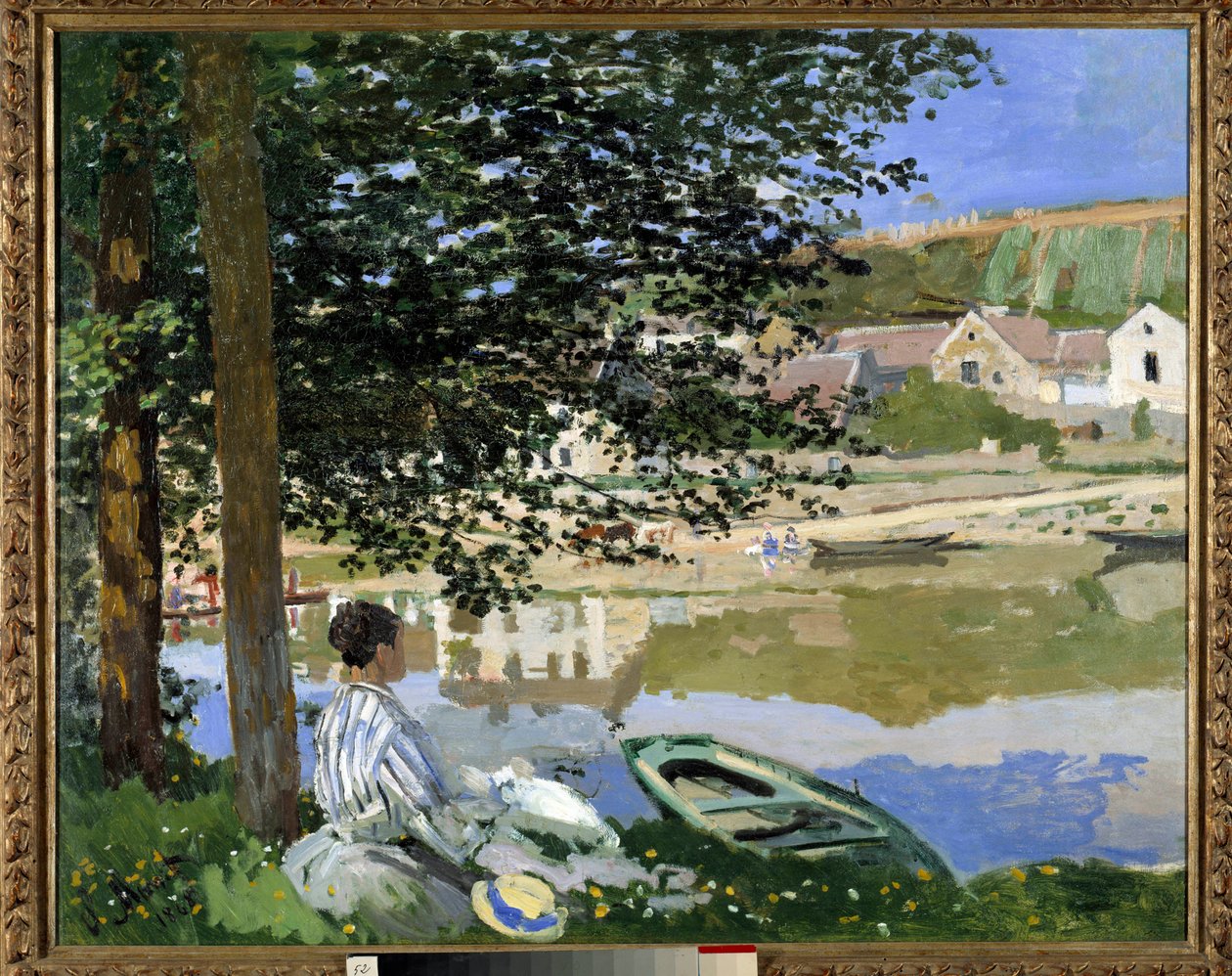 Al borde del agua en Bennecourt de Claude Monet