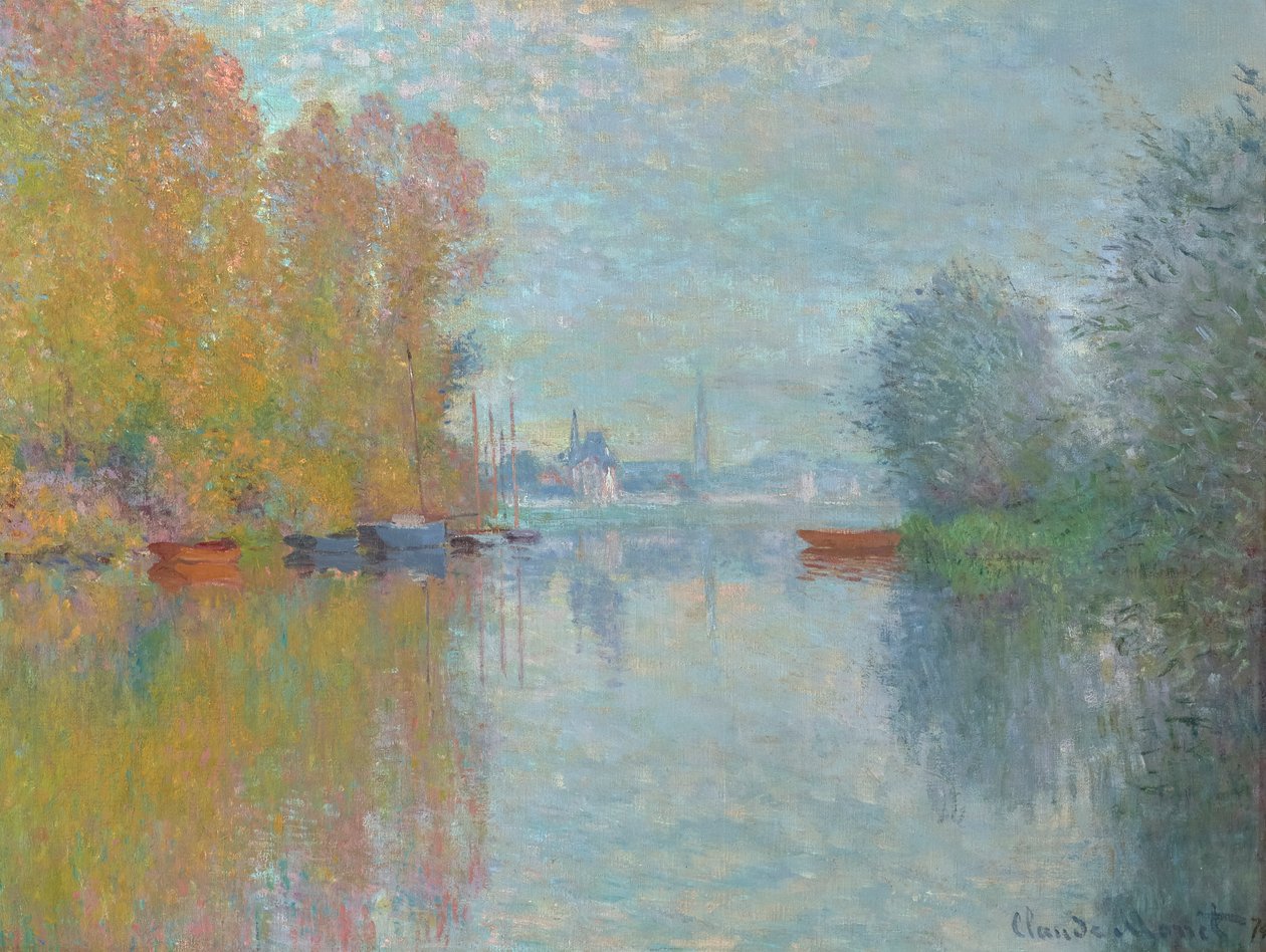 Otoño en el Sena, Argenteuil 1873 (Óleo sobre lienzo) de Claude Monet