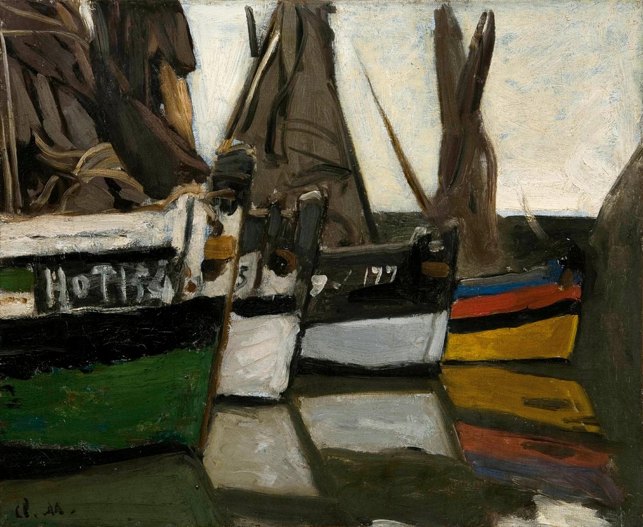 Barcos de pesca en Honfleur, ca 1866 de Claude Monet