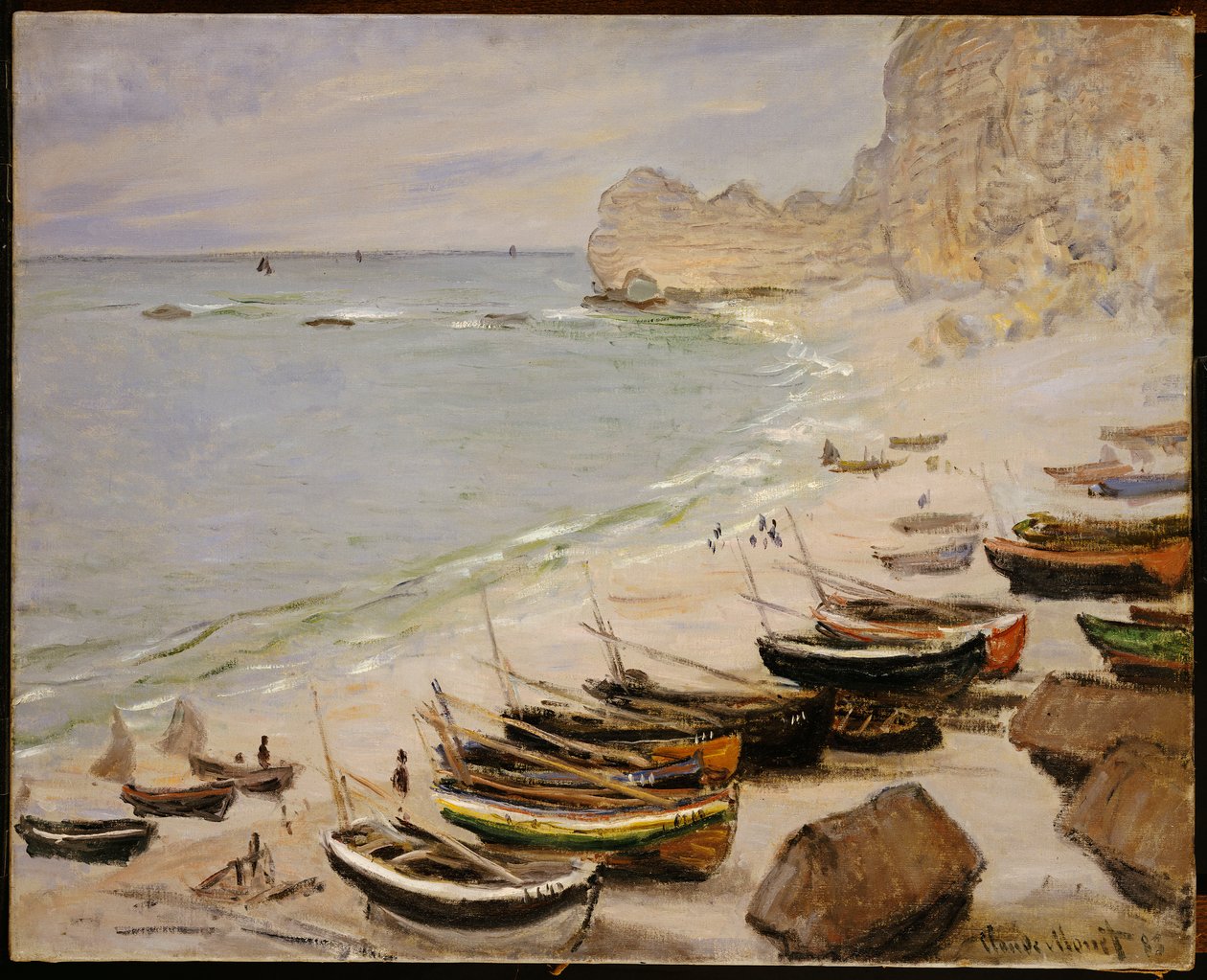 Barcos en la Playa de Etretat, 1883 de Claude Monet