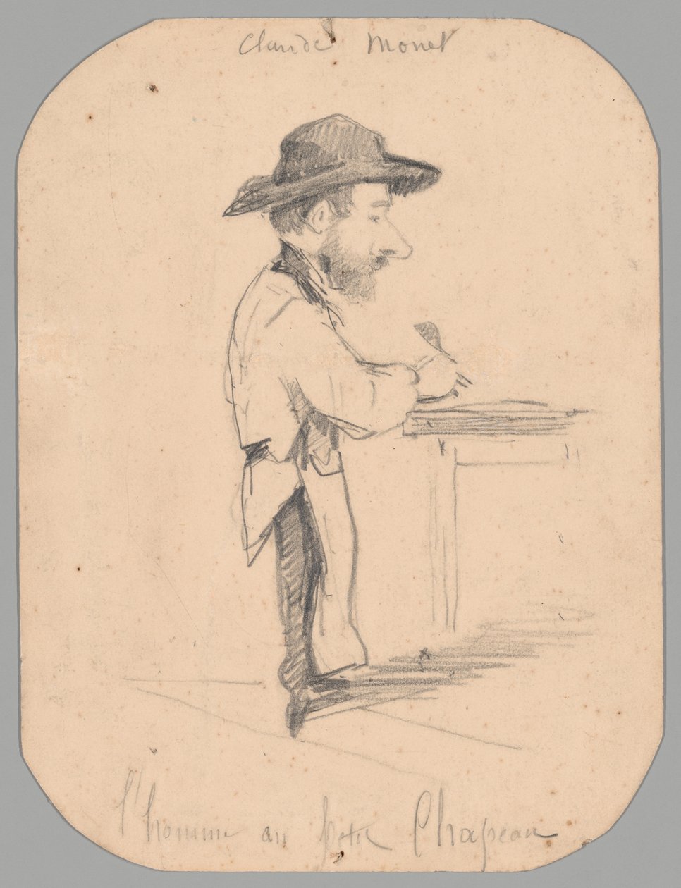 Caricatura de un hombre con sombrero pequeño de Claude Monet