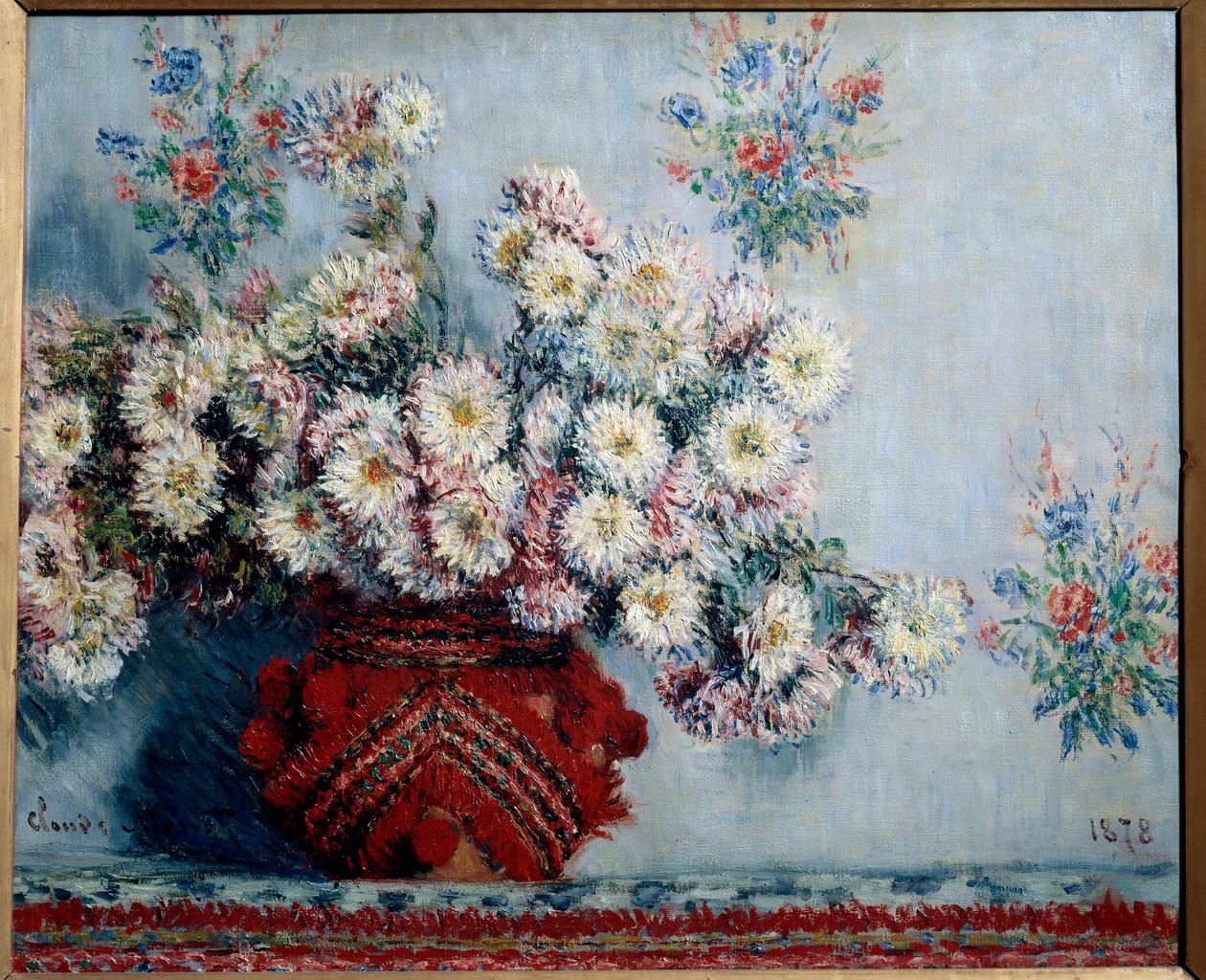 Crisantemos. Pintura de Claude Monet (1840-1926) 1878 de Claude Monet